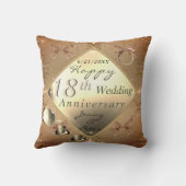 18e Jubileum van het huwelijk Porcelain Cat's oog Kussen (Achterkant)