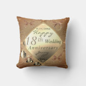 18e Jubileum van het huwelijk Porcelain Cat's oog Kussen (Voorkant)