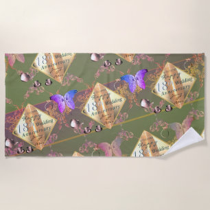 18e Jubileum van het huwelijk Porcelain Cat's oog Strandlaken