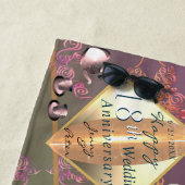 18e Jubileum van het huwelijk Porcelain Cat's oog Strandlaken (In situ)