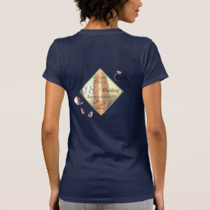 18e Jubileum van het huwelijk Porcelain Cat's oog  T-shirt