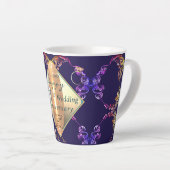 18e Jubileum van het huwelijk Porcelain Cat's Oogs Latte Mok (Rechterhoek)