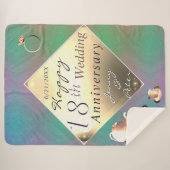 18e Jubileum voor bruiloft Acquamarine & Porcelain Sherpa Deken (Voorkant (horizontaal))