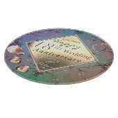 18e Jubileum voor bruiloft Acquamarine & Porcelain Snijplank (Hoek)