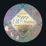 18e Jubileum voor bruiloft Acquamarine & Porcelain Snijplank<br><div class="desc">Voor hen op hun verjaardag; een romantisch ontworpen snijbord dat hun mijlpaal markeert met de traditionele porseleinen,  het oog van de kat en kennamarine cadeaus!</div>