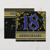 18e Jubileum zwart-wit en Gold Kaart (Voorkant / Achterkant)