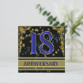 18e Jubileum zwart-wit en Gold Kaart (Staand voorkant)