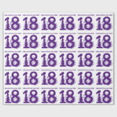 18e kleindochter van de verjaardag, paarse tekst o cadeaupapier (Vlak)