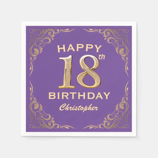 18e Lijst van de Partij voor Paars en Glitter Servet (Voorkant)