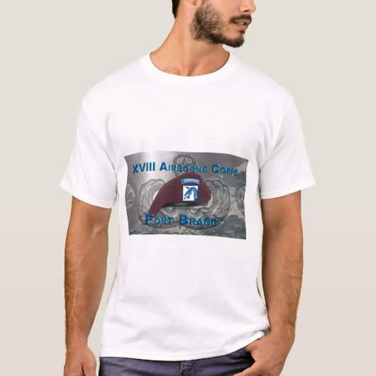 18e Luchtlandingkorps - beroemde Rode Baret T-shirt (Voorkant)