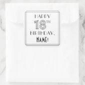 18E MAANDAG, Art Deco Style, aangepaste naam Vierkante Sticker (Tas)
