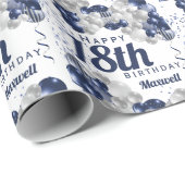 18e marineballonnen op de geboorte cadeaupapier (Rol Hoek)