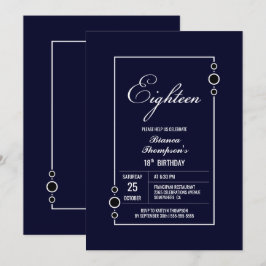 18e marinenblauw met witte Lijst Kaart