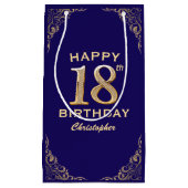 18e marinesolf en goudglitter klein cadeauzakje (Voorkant)