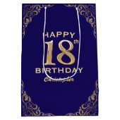18e marinesolf en goudglitter medium cadeauzakje (Achterkant)