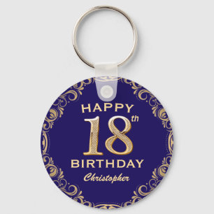 18e marinesolf en goudglitter sleutelhanger