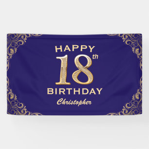 18e marinesolf en goudglitter spandoek