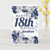 18e marinier Blauwe Luchtballonnen Kaart (Gele Bloem)