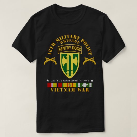 18e MP Brigade Sentry Dogs Tab Vietnam w VN SVC T-shirt (Design voorkant)