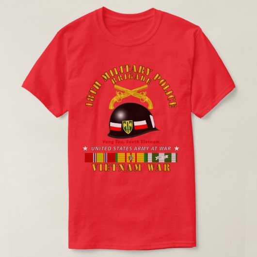 18e MP Brigadehelm Vietnam w SVC T-shirt (Design voorkant)