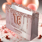 18e 's avonds Roos Gold Glitter-schijven Groot Cadeauzakje