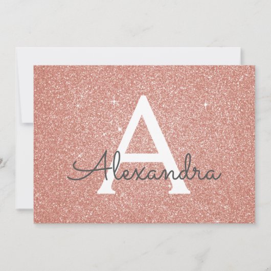 18e Sparkle Roos Gold Blush Pink Foto Kaart (Voorkant)