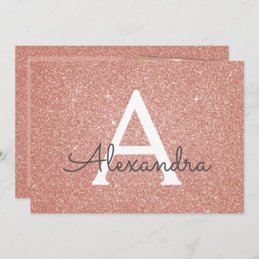 18e Sparkle Roos Gold Blush Pink Foto Kaart (Voorkant / Achterkant)