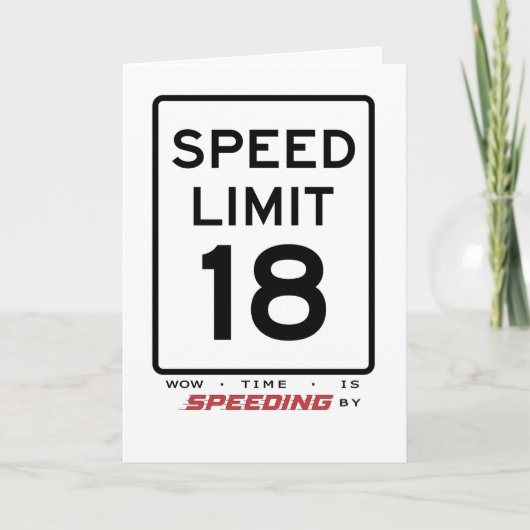 18e Speed Limit Verjaardag Kaart (Voorkant)