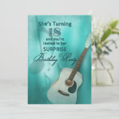 18e Surprise Birthday Party Invitation - Guitar Kaart (Staand voorkant)
