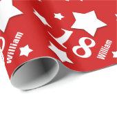 18e tiendaagse feestdag 3D STARS Cadeaupapier (Rol Hoek)