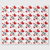 18e tienerdag Eigen naam RED HEARTS A06 Cadeaupapier (Vlak)