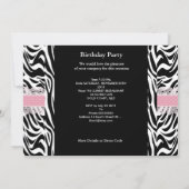 18e tienerdag Pink Black White Zebra Kaart (Achterkant)