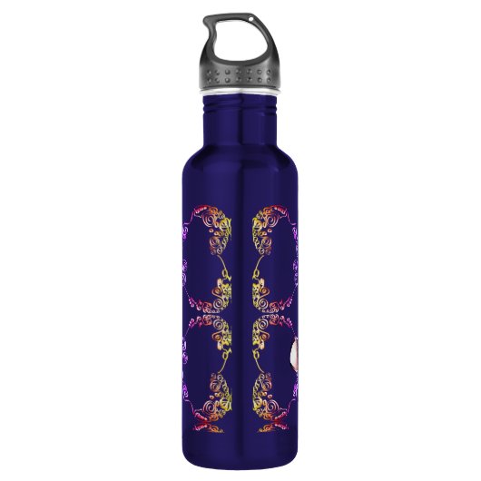 18e trouwdag Porselein Kat's Eye & Blauw Waterfles (Achterkant)