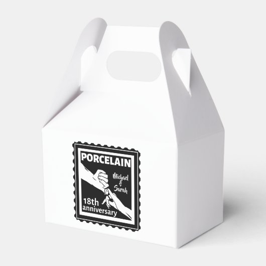 18e trouwdag porseleinen traditioneel bedankdoosjes (Voorkant Zijde)