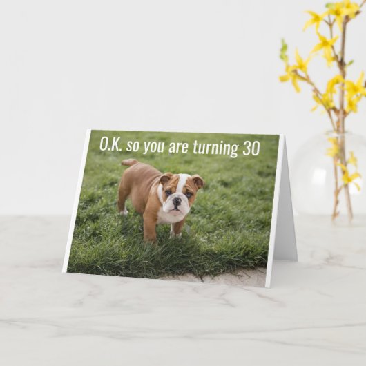 **18e TWEEDE DAG** BULLDOG IS EEN COMEDIAN Kaart (Gele Bloem)