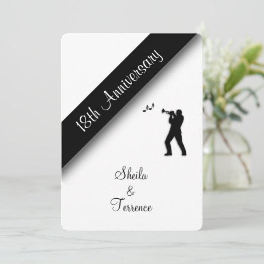 18e uitnodiging tot Jubileum van bruiloft (Staand voorkant)