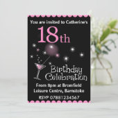 18e uitnodiging van de Birthday Party (Staand voorkant)