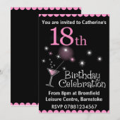 18e uitnodiging van de Birthday Party (Voorkant / Achterkant)