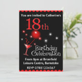 18e uitnodiging van de Birthday Party (Staand voorkant)