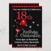 18e uitnodiging van de Birthday Party (Voorkant / Achterkant)