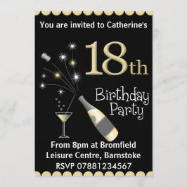 18e uitnodiging van de Birthday Party