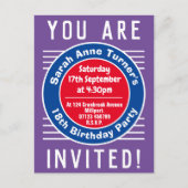 18e uitnodiging van de Birthday Party (Voorkant)