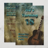 18e uitnodiging van de Birthday Party - Brown/Blau (Voorkant / Achterkant)