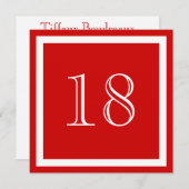 18e uitnodiging van de Birthday Party - Red (Voorkant / Achterkant)