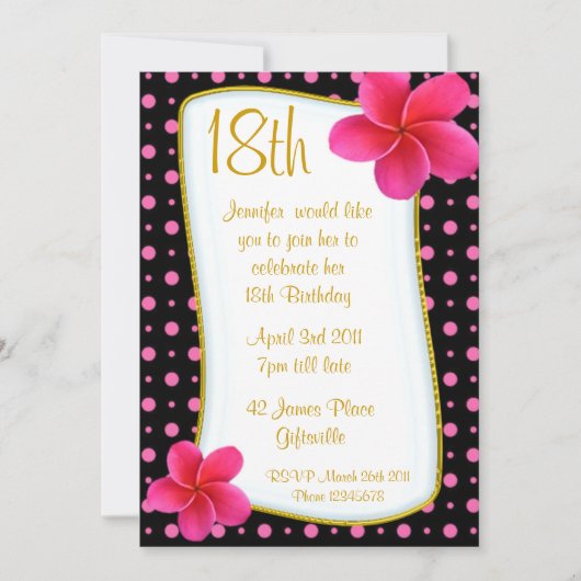 18e uitnodiging van de partij Franjapani (Voorkant)