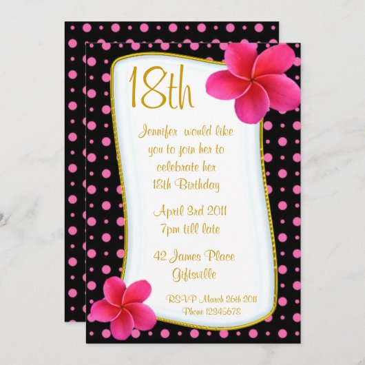 18e uitnodiging van de partij Franjapani (Voorkant / Achterkant)