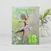 18e uitnodiging van de partij van Birthday (Staand voorkant)