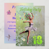 18e uitnodiging van de partij van Birthday (Voorkant / Achterkant)