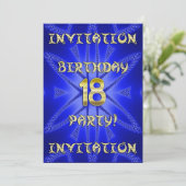 18e uitnodiging van de partij van Birthday (Staand voorkant)