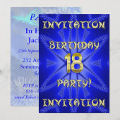 18e uitnodiging van de partij van Birthday (Voorkant / Achterkant)